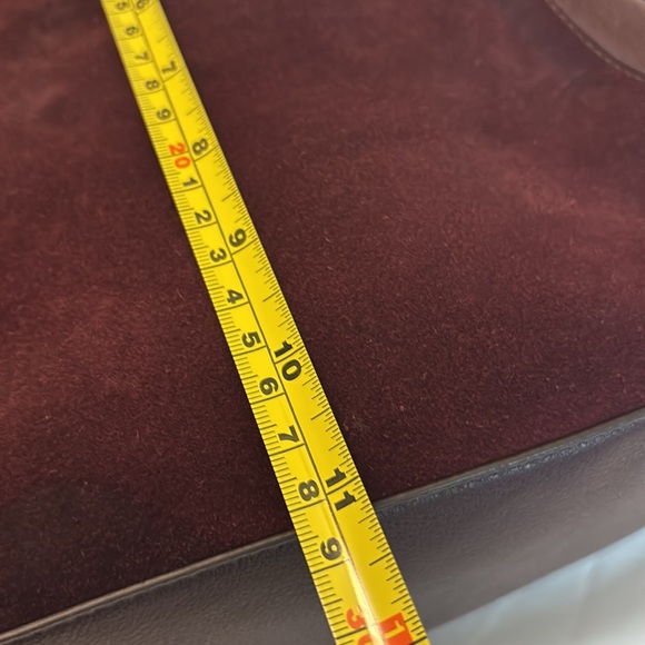 VTG Fossil Bordeaux Talia Hobo bag or crossbody suede & pebbled leather studded - Picture 7 of 16